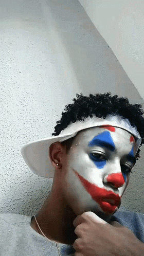 Young Man With Clown Makeup GIF