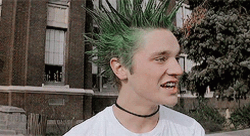 Young Man with Green Mohawk and Choker