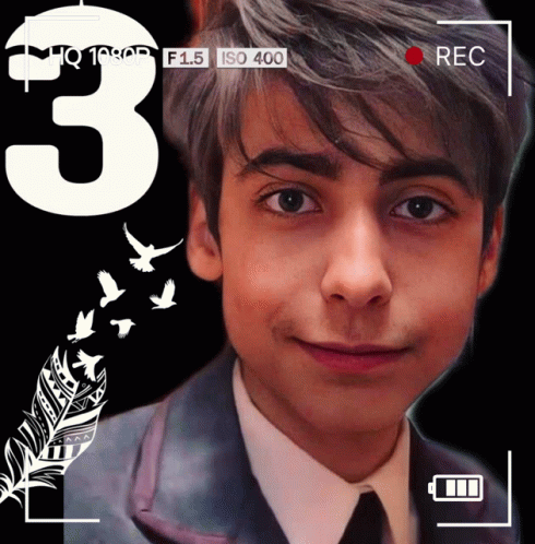 Young Man With Number 3 GIF