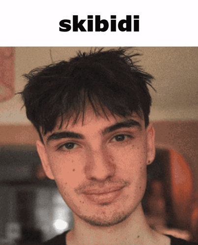 Young Man With Skibidi Text