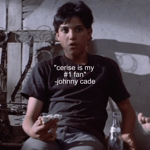 Young Man With Soda and Cherry Fan Quote