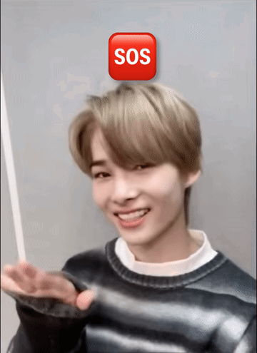 Young Man With SOS Icon on Head