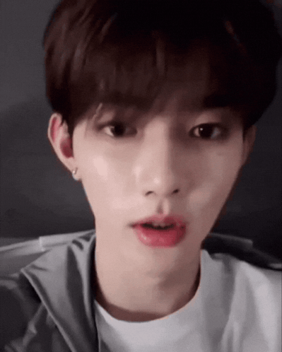 Young Man with White Shirt and Red Lips