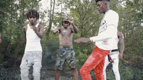 Young Men Dancing In Woods Louis Shirt GIF