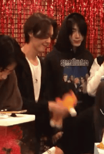 Young Men Eating Food At Table GIF