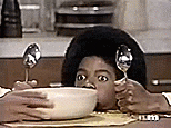 Young Michael Jackson Eating Cereal Breakfast GIF