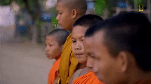 Young Monks From Laos GIF
