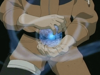 Young Naruto Rasengan Chakra Whirling GIF