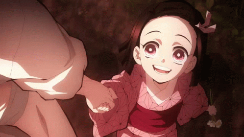 Young Nezuko Happily Running GIF