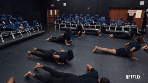 Young People Doing Yoga Netflix Ad GIF
