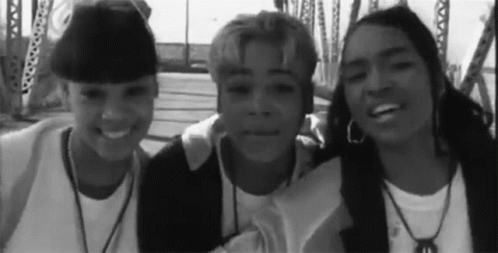 Young People Posing Smiling Black and White Photo
