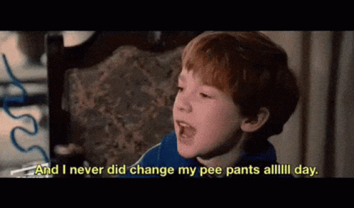 Young Redhead Boy Says And I Never Did Change My Pee Pants All Day GIF
