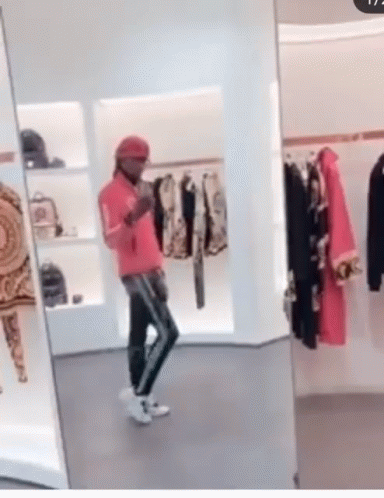 Young Thug Dancing In The Mirror GIF