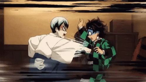 Young Uzui Vs Gyutaro Fight GIF