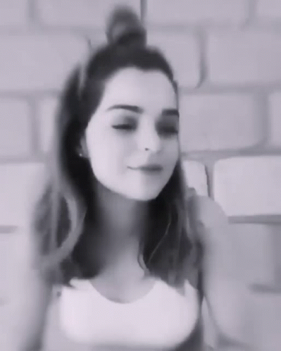 Young Woman With Bun in Black and White