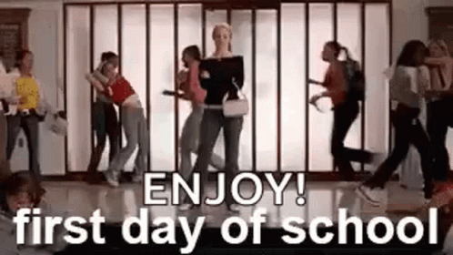 Young Women Dancing In Hallway GIF