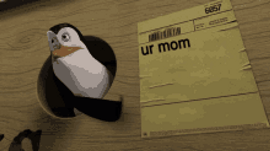Your Mom Penguin Kowalski Madagascar Movie GIF