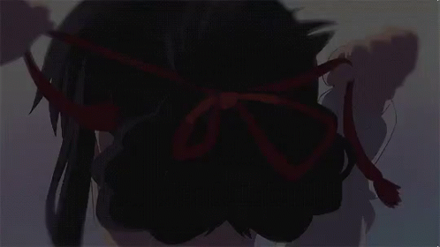 Your Name Red Hair Tie GIF