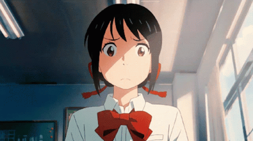 Your Name Serious Mitsuha Miyazumi GIF
