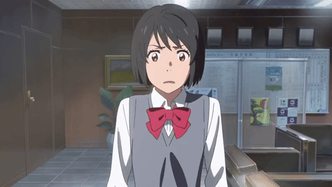 Your Name Stunned Mitsuha Miyazumi GIF