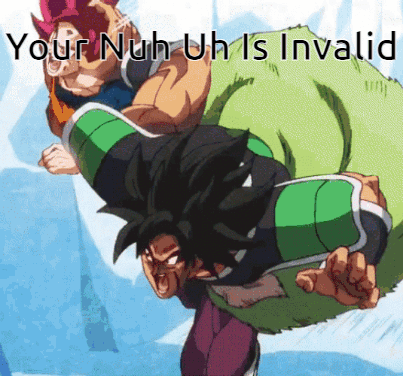 Your Nuh Uh Is Invalid Saiyan Fight GIF