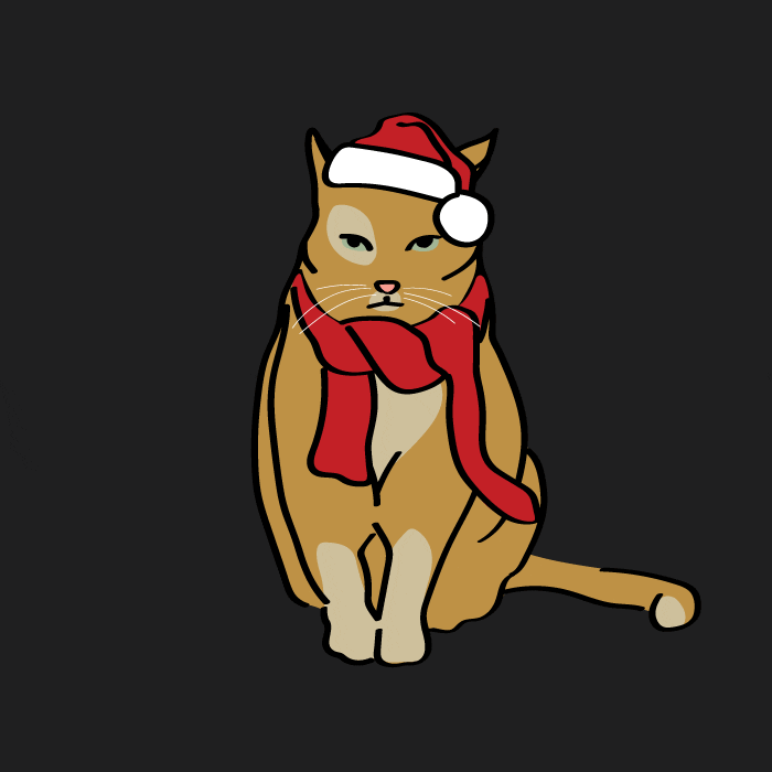 Youre Dead To Me Cat Wearing Christmas Hat GIF
