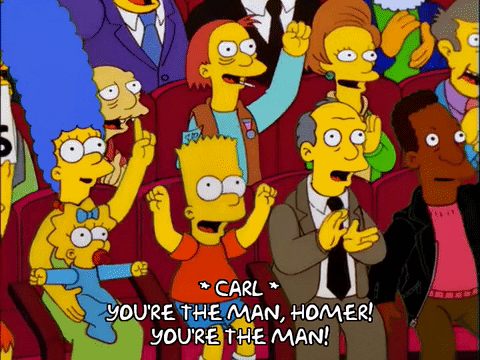 Youre The Man Cheering For Homer GIF