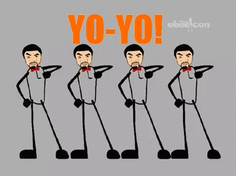 Funny Stickmen Doing Yoyo Dance GIF