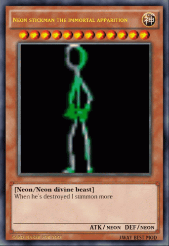 Yugioh Stick Neon Man Dancing Card GIF
