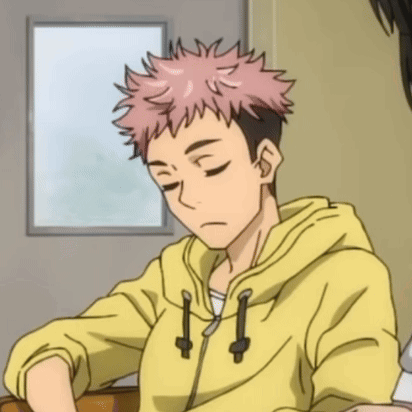 Yuji Sitting On His Seat Wearing Yellow Hoodie GIF