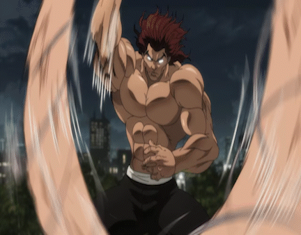 Yujiro Hanma High Speed Karate Moves GIF