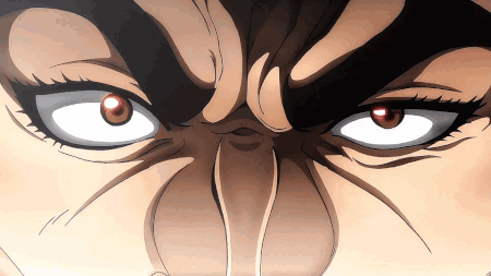 Yujiro Hanma Shocked Reaction Wide Eyes GIF