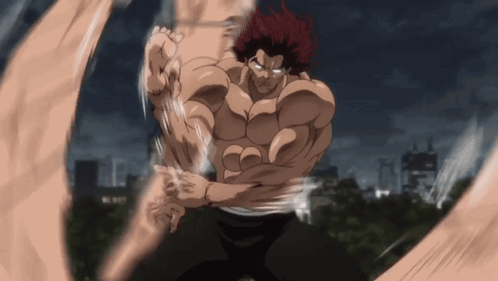 Yujiro Hanma Swaying Arms Karate Chops GIF