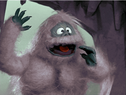 Yukon Cornelius Friends Snow Monster Bumble Surprise Reaction GIF