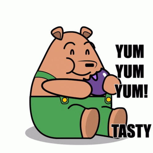 Yum Pants Bear Chomping Tasty GIF