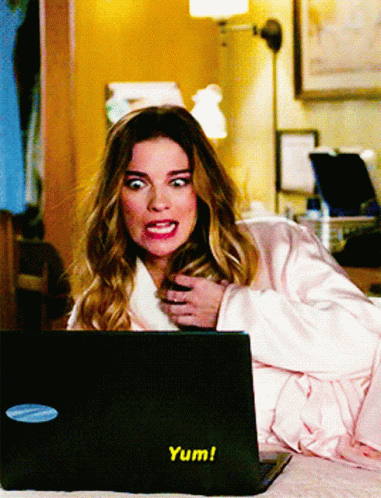 Yum Alexis Rose Watching On Laptop Schitts Creek GIF