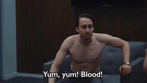 Yum Kieran Culkin Shirts Off Successsion GIF