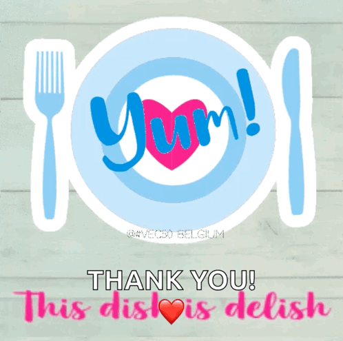 Yum Plate with Thank You