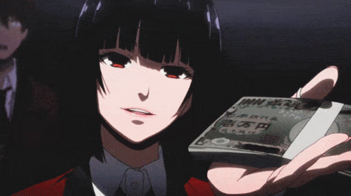 Yumeko Giving Money GIF