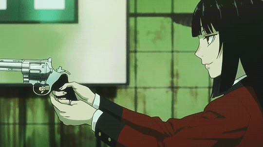 Yumeko Holding A Gun GIF