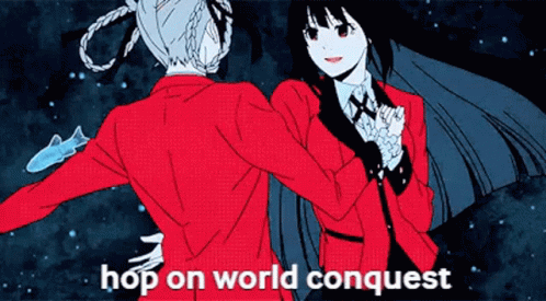 Yumeko Jabami Hop On World Conquest GIF