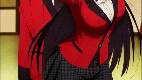 Yumeko Jabami With Kaede Manyuda On Her Back GIF