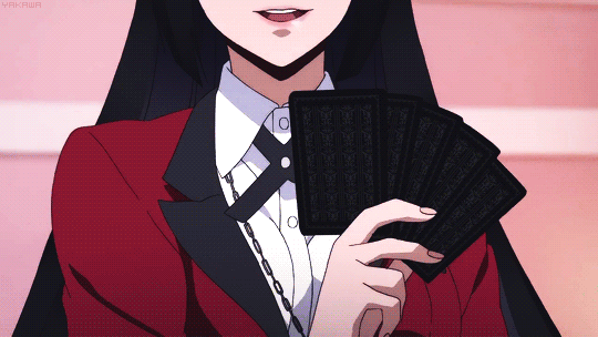 Yumeko Three Of Kind Cards GIF