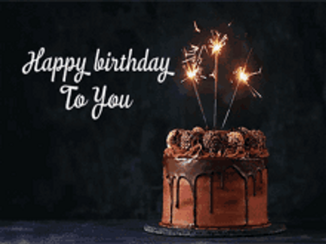 Yummy Chocolate Cake Happy Birthday To You GIF