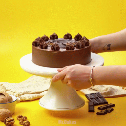 Yummy Chocolate Moist Cake Serving GIF
