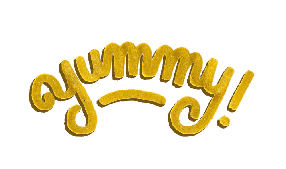 Yummy Glitter Yellow Text GIF