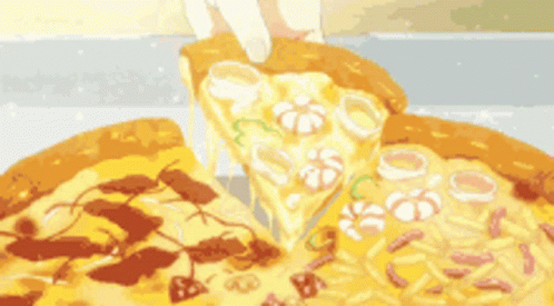 Yummy Pizza Pull Anime Aesthetic GIF