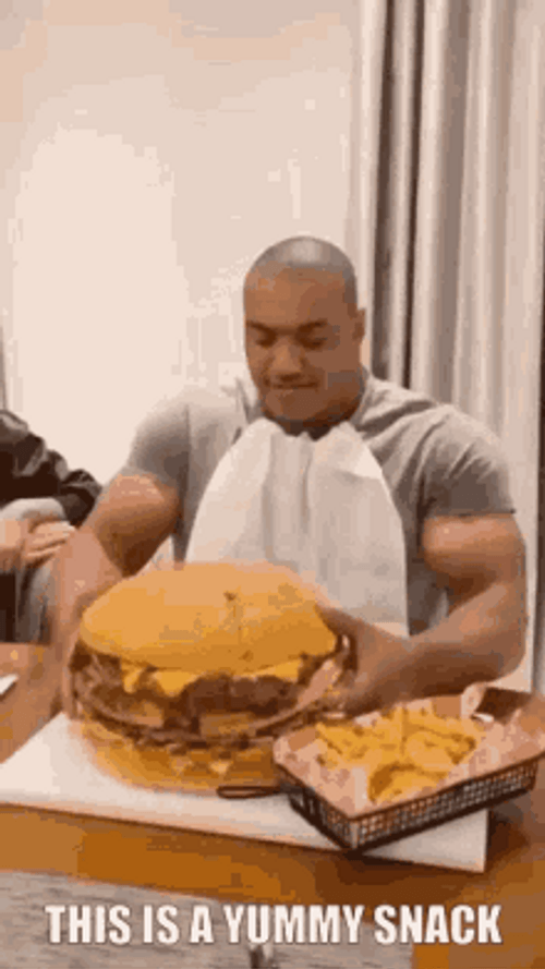 Yummy Snack Giant Burger GIF