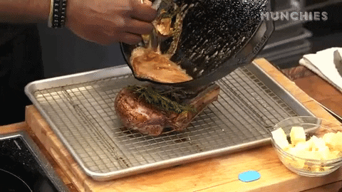 Yummy Steak Drenched In Gravy Sauce GIF