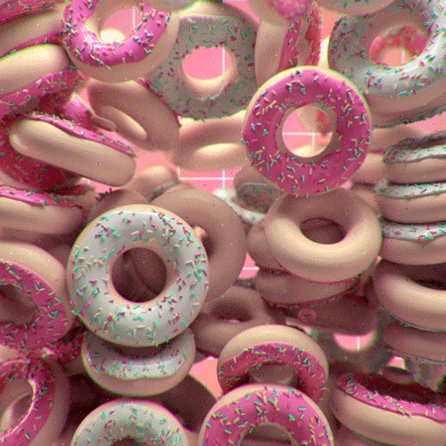 Yummy Strawberry And White Choco Donuts GIF